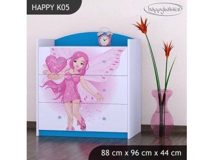 Komoda Happy K05 - víla se srdcem (Barva bílá)