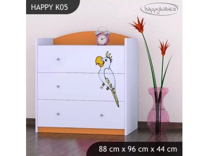 Komoda Happy K05 -  pirát (Barva bílá)