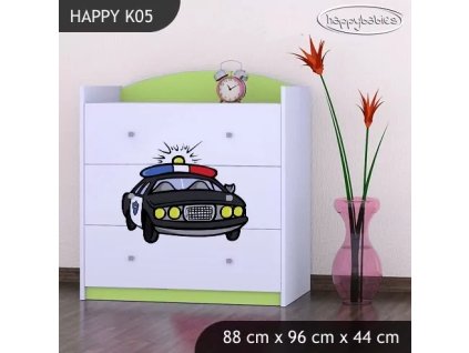 Komoda Happy K05 - policie (Barva bílá)