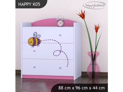 Komoda Happy K05 - včelka (Barva bílá)