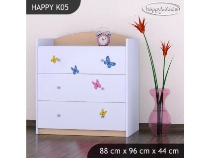 Komoda Happy K05 -  sloník (Barva bílá)