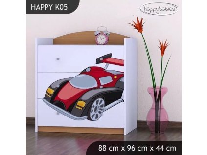 Komoda Happy K05 -  super bolid (Barva bílá)