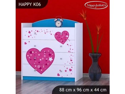 Komoda Happy K06 - čarodějka (Barva bílá)