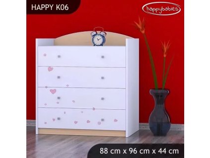 Komoda Happy K06 - princ na bílém koni (Barva bílá)