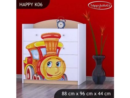 Komoda Happy K06 - lokomotiva (Barva bílá)