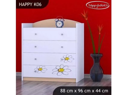 Komoda Happy K06 -motýlek (Barva bílá)