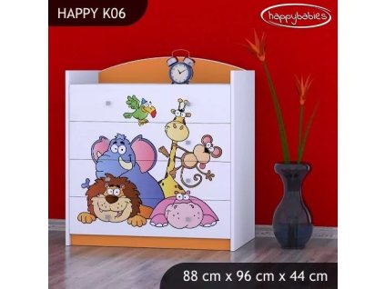 Komoda Happy K06 - safari (Barva bílá)