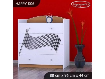 Komoda Happy K06 -  závod (Barva bílá)