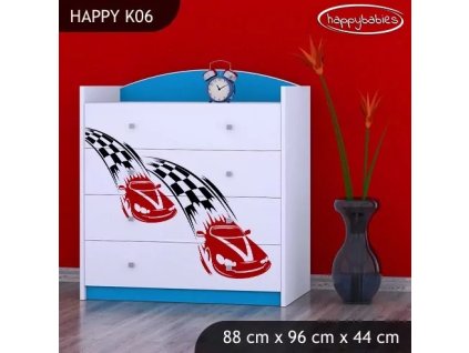 Komoda Happy K06 -  závod F1 (Barva bílá)