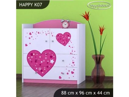 Komoda Happy K07 - čarodějka (Barva bílá)