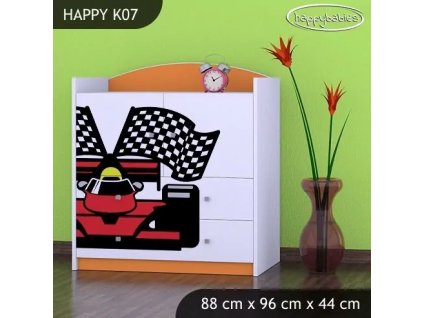 Komoda Happy K07 - ferrari (Barva bílá)