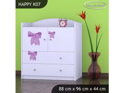 Komoda Happy K07 -pejsek s mašlí (Barva bílá)