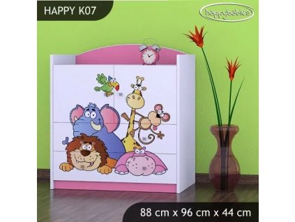 Komoda Happy K07 - safari (Barva bílá)