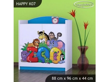 Komoda Happy K07 - ZOO (Barva bílá)