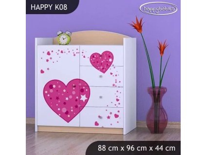 Komoda Happy K08 - čarodějka (Barva bílá)