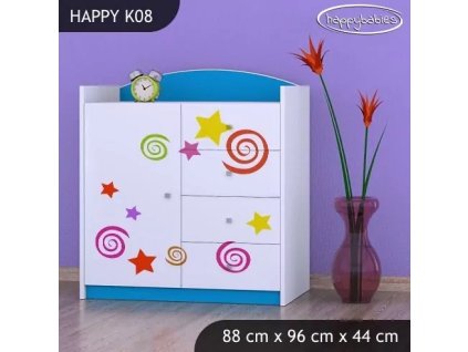 Komoda Happy K08 - hrající lokomotiva (Barva bílá)