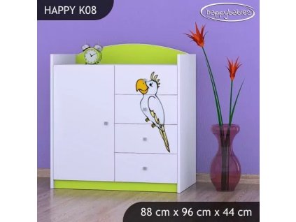 Komoda Happy K08 -  pirát (Barva bílá)