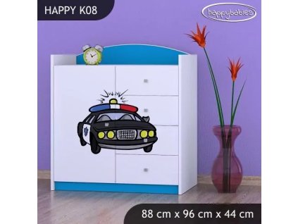 Komoda Happy K08 -  policie (Barva bílá)