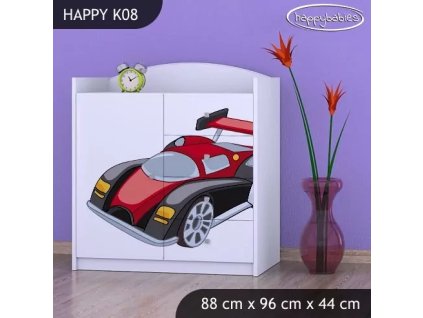 Komoda Happy K08 - super bolid (Barva bílá)