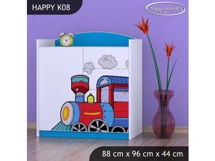Komoda Happy K08 - super lokomotiva (Barva bílá)