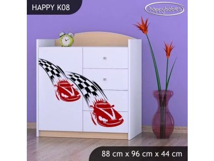 Komoda Happy K08 - závod F1 (Barva bílá)