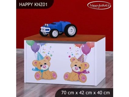 Box na hračky Happy KNZ01 - medvídci s balónky (Barva bílá)