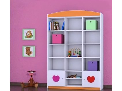 Regál Happy RW16 - dva květy (Barva bílá)