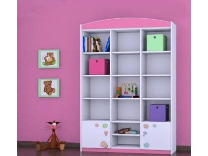 Regál Happy RW16 - kočička s květinou (Barva bílá)