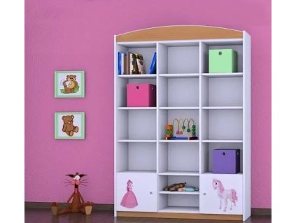 Regál Happy RW16 - princezna s koníkem (Barva bílá)