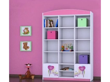 Regál Happy RW16 - pejsek a srdce (Barva bílá)