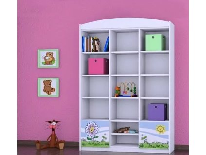 Regál Happy RW16 - motýl s květinou (Barva bílá)