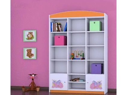 Regál Happy RW16 - růžový dráček (Barva bílá)