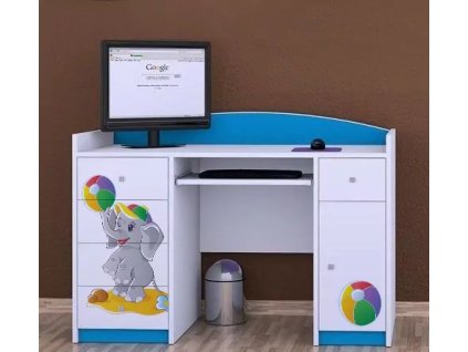 Psací stůl Happy B01 - slon s balónkem (Barva bílá)