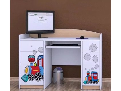 Psací stůl Happy B01 - super lokomotiva (Barva bílá)