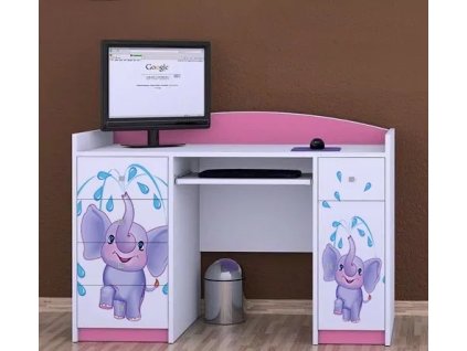 Psací stůl Happy B01 - stříkající sloník (Barva bílá)