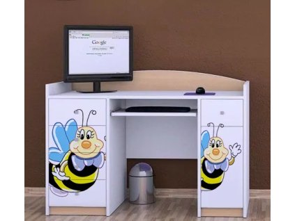 Psací stůl Happy B01 - usměvavá včelka (Barva bílá)