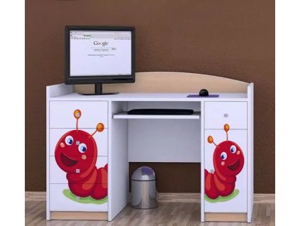 Psací stůl Happy B01 - veselá housenka (Barva bílá)