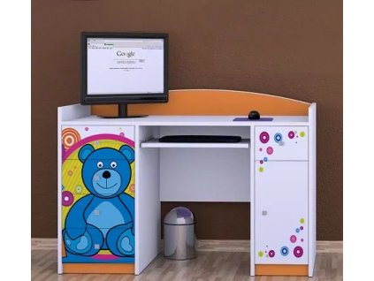 Psací stůl Happy B01 - veselý medvídek (Barva bílá)