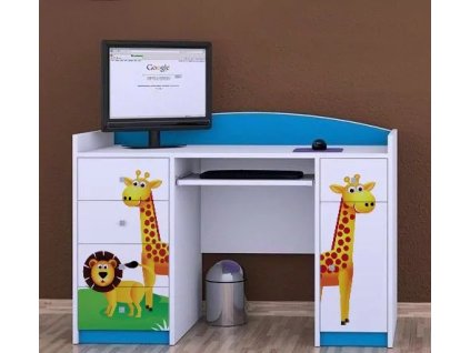 Psací stůl Happy B01 - veselý zvěřinec (Barva bílá)
