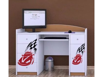 Psací stůl Happy B01 - závod F1 (Barva bílá)