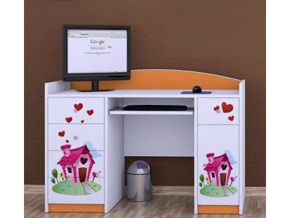 Psací stůl Happy B01 - začarovaný domeček (Barva bílá)