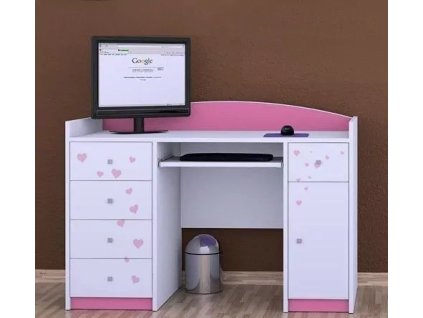 Psací stůl Happy B01 - zamilovaní králíčci (Barva bílá)