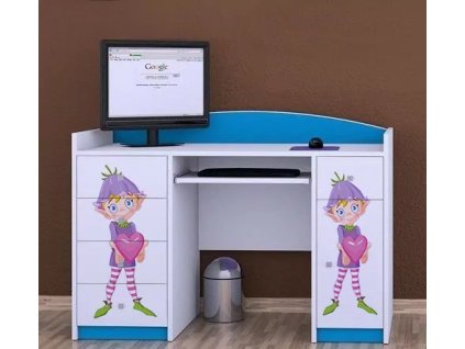 Psací stůl Happy B01 - zamilovaný skřítek (Barva bílá)