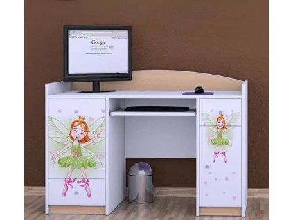 Psací stůl Happy B01 - zelená čarodějka (Barva bílá)