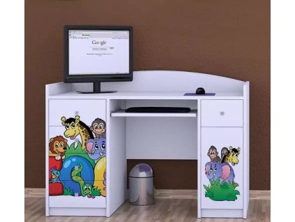 Psací stůl Happy B01 - ZOO (Barva bílá)