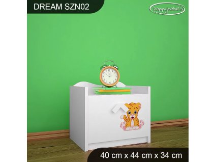 Noční stolek Dream SZN02 - zvířátka v ZOO (Barva bílá)