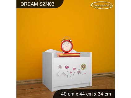 Noční stolek Dream SZN03 - včelka (Barva bílá, Otevírání dvířek pravé)