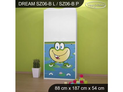 Skříň Dream SZ06 - žabka a čáp (Barva bílá, Vnitřek skříně šatní tyč)