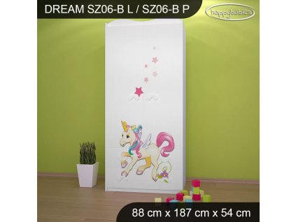 Skříň Dream SZ06 - pony (Barva bílá, Vnitřek skříně šatní tyč)