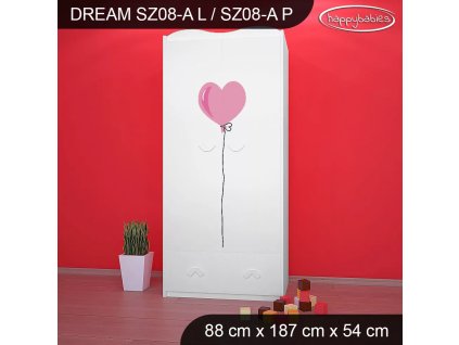 Skříň Dream SZ08 - pejsci (Barva bílá, Vnitřek skříně šatní tyč)